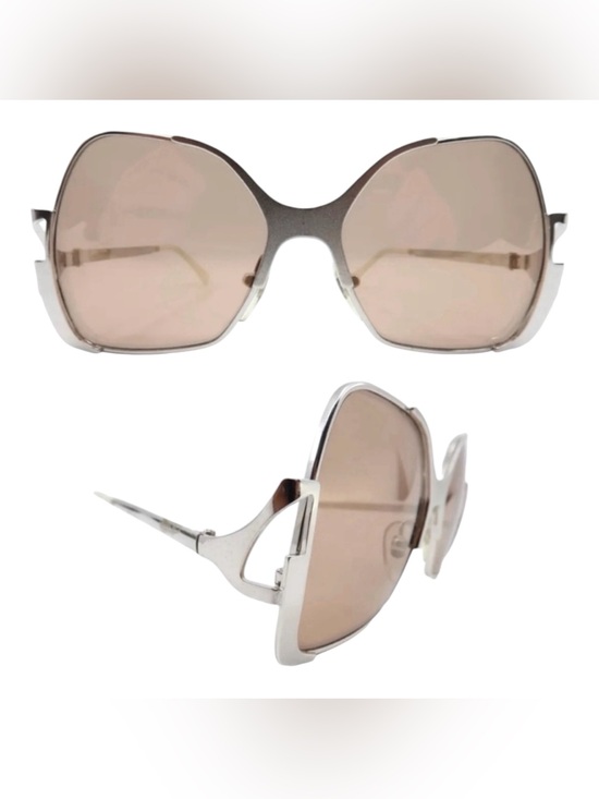 Vintage Accessories - 60’s Metallic Silver Steel Sunglasses, LADY‎ Ritz International, Made in Germany